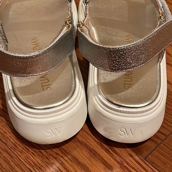 Stuart Weitzman Women’s Silver Zoelie Sandals Size 8.5 - Picture 4 of 8